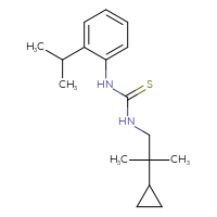 Chemical structure of 3-(2-cyclopropyl-2-methylpropyl)-1-[2-(propan-2-yl)phenyl]thiourea - CSSB15152483856