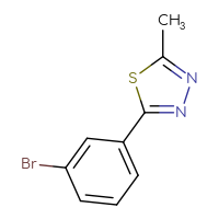 Chemical structure of 2-(3-bromophenyl)-5-methyl-1,3,4-thiadiazole - CSSB00009820862
