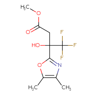 Chemical structure of methyl 3-(4,5-dimethyl-1,3-oxazol-2-yl)-4,4,4-trifluoro-3-hydroxybutanoate - CSSB15064580010