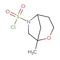 Chemical structure of 1-methyl-2-oxa-6-azabicyclo[3.2.1]octane-6-sulfonyl chloride - CSSB06735562563