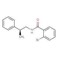 Chemical structure of 2-bromo-N-[(2S)-2-phenylpropyl]benzamide - CSSB01461774893