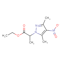 Chemical structure of ethyl 2-(3,5-dimethyl-4-nitro-1H-pyrazol-1-yl)propanoate - CSSB00000292448