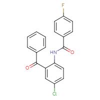 Chemical structure of N-(2-benzoyl-4-chlorophenyl)-4-fluorobenzamide - CSSB00028090544