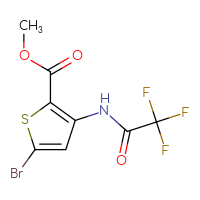 Chemical structure of methyl 5-bromo-3-(2,2,2-trifluoroacetamido)thiophene-2-carboxylate - CSSB00010114509