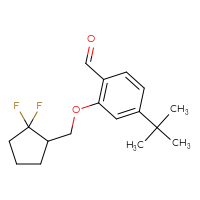 Chemical structure of 4-tert-butyl-2-[(2,2-difluorocyclopentyl)methoxy]benzaldehyde - CSSB21414490545