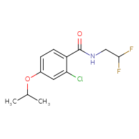 Chemical structure of 2-chloro-N-(2,2-difluoroethyl)-4-(propan-2-yloxy)benzamide - CSSB02006682466