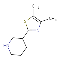 Chemical structure of 3-(4,5-dimethyl-1,3-thiazol-2-yl)piperidine - CSSB00000748966