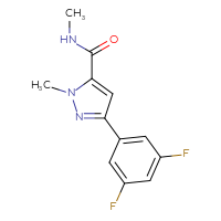 Chemical structure of 3-(3,5-difluorophenyl)-N,1-dimethyl-1H-pyrazole-5-carboxamide - CSSB21043419149