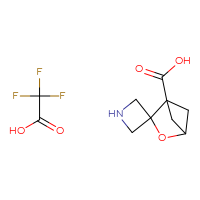Chemical structure of 3'-oxaspiro[azetidine-3,2'-bicyclo[2.1.1]hexane]-1'-carboxylic acid; trifluoroacetic acid - CSSB21043416482
