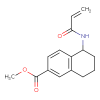 Chemical structure of methyl 5-(prop-2-enamido)-5,6,7,8-tetrahydronaphthalene-2-carboxylate - CSSB21332166860