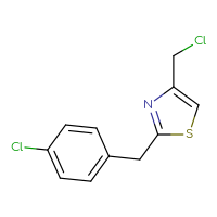 Chemical structure of 4-(chloromethyl)-2-[(4-chlorophenyl)methyl]-1,3-thiazole - CSSB00000738802