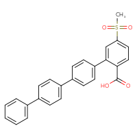 Chemical structure of 4'-{[1,1'-biphenyl]-4-yl}-5-methanesulfonyl-[1,1'-biphenyl]-2-carboxylic acid - CSSB21531607113