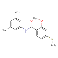 Chemical structure of N-(3,5-dimethylphenyl)-2-methoxy-4-(methylsulfanyl)benzamide - CSSB00121705304