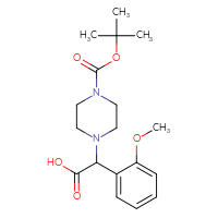 Chemical structure of 2-{4-[(tert-butoxy)carbonyl]piperazin-1-yl}-2-(2-methoxyphenyl)acetic acid - CSSB00020610324