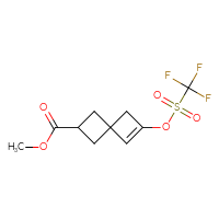 Chemical structure of methyl 6-(trifluoromethanesulfonyloxy)spiro[3.3]hept-5-ene-2-carboxylate - CSSB03552508706