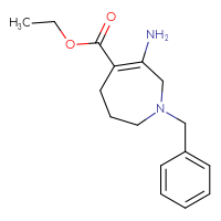 Chemical structure of ethyl 3-amino-1-benzyl-2,5,6,7-tetrahydro-1H-azepine-4-carboxylate - CSSB06744556726