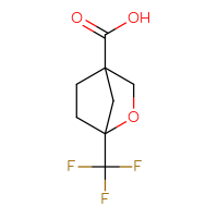 Chemical structure of 1-(trifluoromethyl)-2-oxabicyclo[2.2.1]heptane-4-carboxylic acid - CSSB14869002363