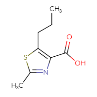 Chemical structure of 2-methyl-5-propyl-1,3-thiazole-4-carboxylic acid - CSSB00010769484