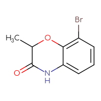 Chemical structure of 8-bromo-2-methyl-3,4-dihydro-2H-1,4-benzoxazin-3-one - CSSB00000723528