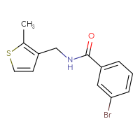 Chemical structure of 3-bromo-N-[(2-methylthiophen-3-yl)methyl]benzamide - CSSB00128737509