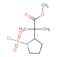 Chemical structure of methyl 2-[1-(chlorosulfonyl)pyrrolidin-2-yl]-2-methylpropanoate - CSSB14995009657
