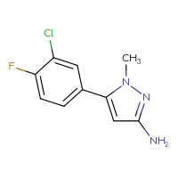 Chemical structure of 5-(3-chloro-4-fluorophenyl)-1-methyl-1H-pyrazol-3-amine - CSSB00010313920