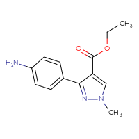 Chemical structure of ethyl 3-(4-aminophenyl)-1-methyl-1H-pyrazole-4-carboxylate - CSSB00116210733