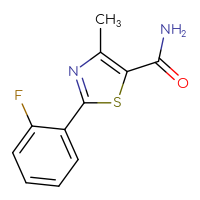 Chemical structure of 2-(2-fluorophenyl)-4-methyl-1,3-thiazole-5-carboxamide - CSSB00010252601