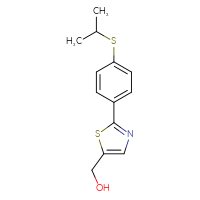 Chemical structure of {2-[4-(propan-2-ylsulfanyl)phenyl]-1,3-thiazol-5-yl}methanol - CSSB06594449992