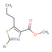 Chemical structure of methyl 2-bromo-5-propyl-1,3-thiazole-4-carboxylate - CSSB00010243974