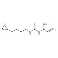 Chemical structure of 3-(but-3-en-2-yl)-1-(4-cyclopropylbutyl)thiourea - CSSB01132597584