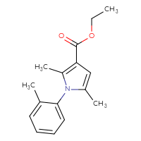 Chemical structure of ethyl 2,5-dimethyl-1-(2-methylphenyl)-1H-pyrrole-3-carboxylate - CSSB06379218616