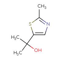 Chemical structure of 2-(2-methyl-1,3-thiazol-5-yl)propan-2-ol - CSSB00017148600