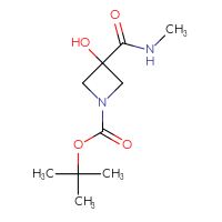 Chemical structure of tert-butyl 3-hydroxy-3-(methylcarbamoyl)azetidine-1-carboxylate - CSSB00113621806