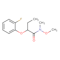 Chemical structure of 2-(2-fluorophenoxy)-N-methoxy-N-methylbutanamide - CSSB01996929625