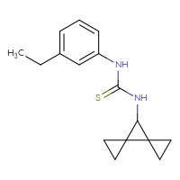 Chemical structure of 3-{dispiro[2.0.2⁴.1³]heptan-7-yl}-1-(3-ethylphenyl)thiourea - CSSB01132711388