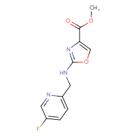 Chemical structure of methyl 2-{[(5-fluoropyridin-2-yl)methyl]amino}-1,3-oxazole-4-carboxylate - CSSB06750656599