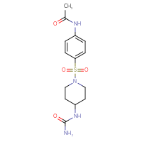 Chemical structure of N-(4-{[4-(carbamoylamino)piperidin-1-yl]sulfonyl}phenyl)acetamide - CSSB00068916384