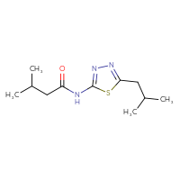 Chemical structure of 3-methyl-N-[5-(2-methylpropyl)-1,3,4-thiadiazol-2-yl]butanamide - CSSB00000001688