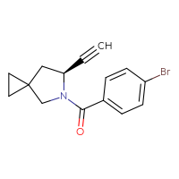 Chemical structure of (6S)-5-(4-bromobenzoyl)-6-ethynyl-5-azaspiro[2.4]heptane - CSSB03573306850