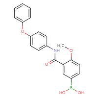 Chemical structure of {4-methoxy-3-[(4-phenoxyphenyl)carbamoyl]phenyl}boronic acid - CSSB21531616935