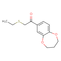 Chemical structure of 1-(3,4-dihydro-2H-1,5-benzodioxepin-7-yl)-2-(ethylsulfanyl)ethan-1-one - CSSB00005937529