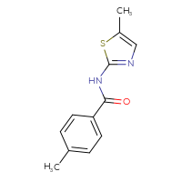 Chemical structure of 4-methyl-N-(5-methyl-1,3-thiazol-2-yl)benzamide - CSSB00000002112