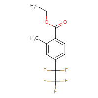 Chemical structure of ethyl 2-methyl-4-(1,1,2,2,2-pentafluoroethyl)benzoate - CSSB03591029371