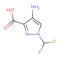 Chemical structure of 4-amino-1-(difluoromethyl)-1H-pyrazole-3-carboxylic acid - CSSB00014221707