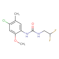 Chemical structure of 1-(4-chloro-2-methoxy-5-methylphenyl)-3-(2,2-difluoroethyl)urea - CSSB02006734093