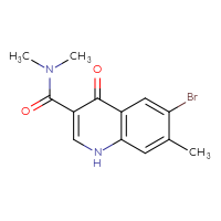 Chemical structure of 6-bromo-N,N,7-trimethyl-4-oxo-1,4-dihydroquinoline-3-carboxamide - CSSB15048408991
