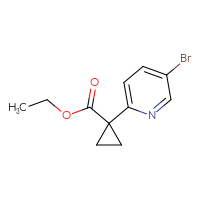 Chemical structure of ethyl 1-(5-bromopyridin-2-yl)cyclopropane-1-carboxylate - CSSB02372158797