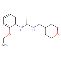 Chemical structure of 3-(2-ethoxyphenyl)-1-[(oxan-4-yl)methyl]thiourea - CSSB01430057436