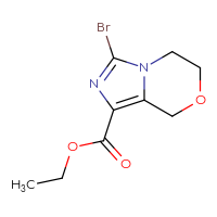 Chemical structure of ethyl 3-bromo-5H,6H,8H-imidazo[4,3-c][1,4]oxazine-1-carboxylate - CSSB03554693381